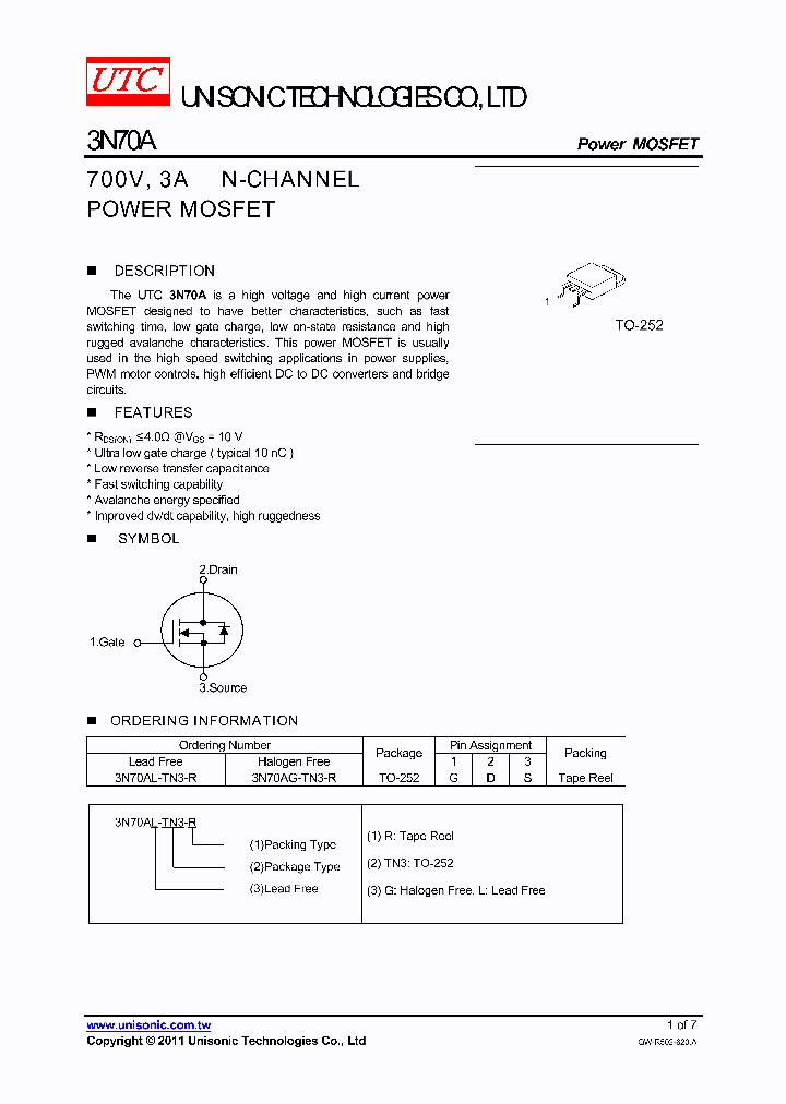 3N70AG-TN3-R_5341497.PDF Datasheet