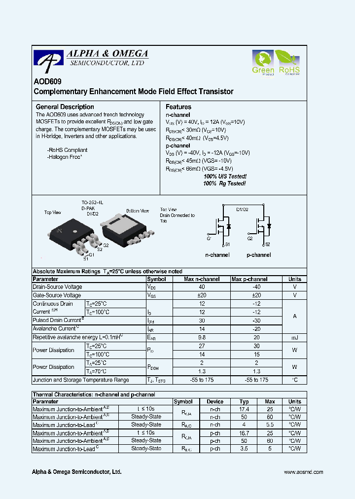 AOD60909_5401518.PDF Datasheet