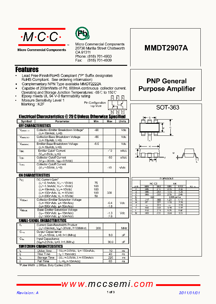 MMDT2907A_5404819.PDF Datasheet