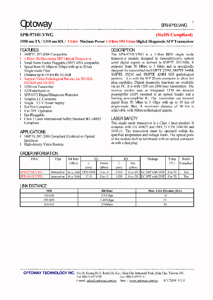 Spb 9610lvwg Pdf Datasheet Download Ic On Line