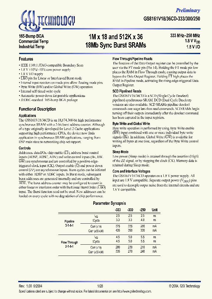 GS8161V18C_5746326.PDF Datasheet