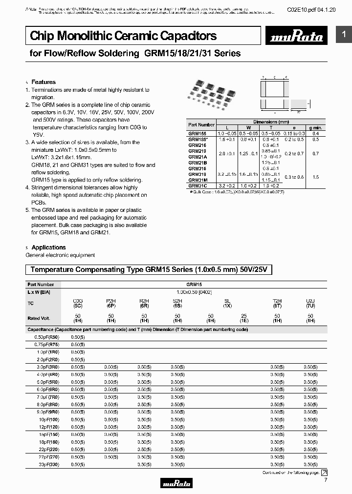 GRM188_6313435.PDF Datasheet