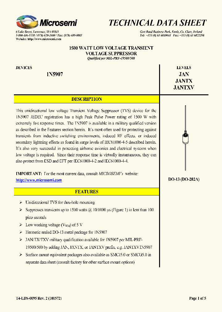 JANTX1N5907TR_6319245.PDF Datasheet