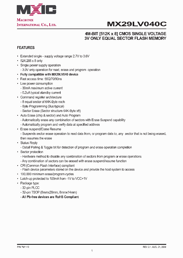 MX29LV040CQI-70G_6336282.PDF Datasheet