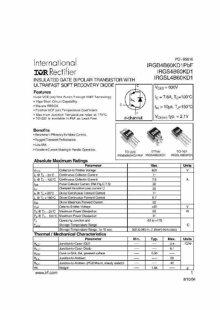 IRGB4B60KD1PBF_6432691.PDF Datasheet