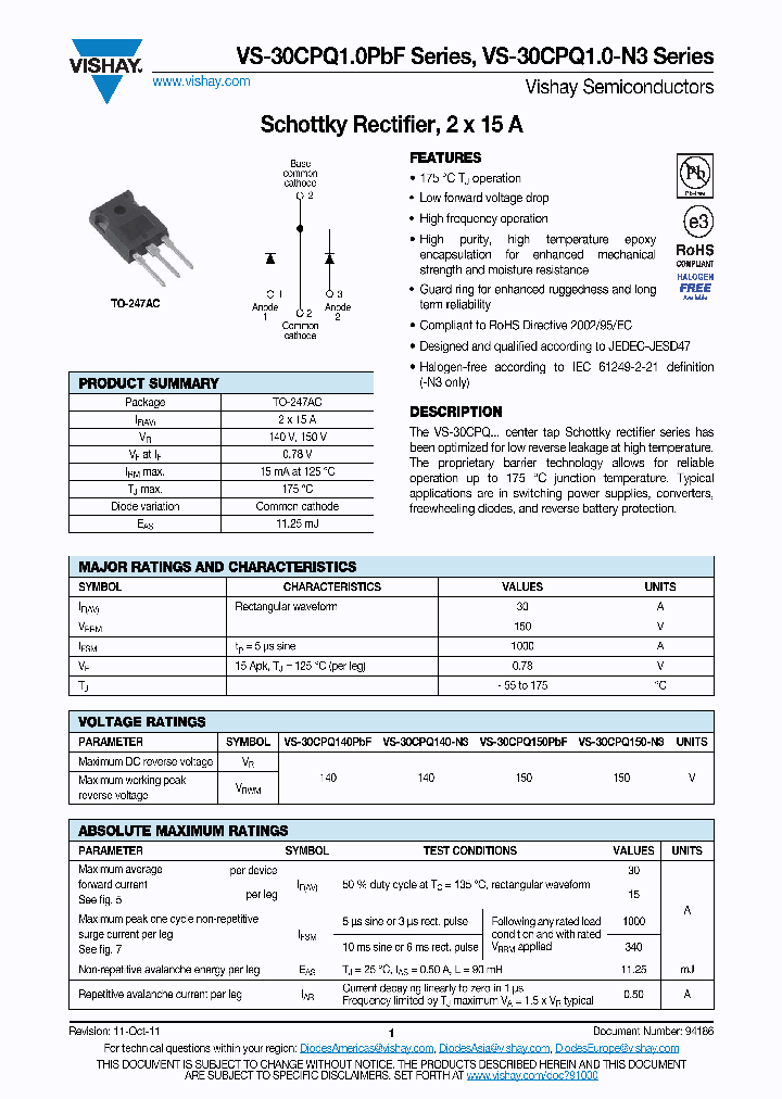 VS-30CPQ140PBF_6607137.PDF Datasheet