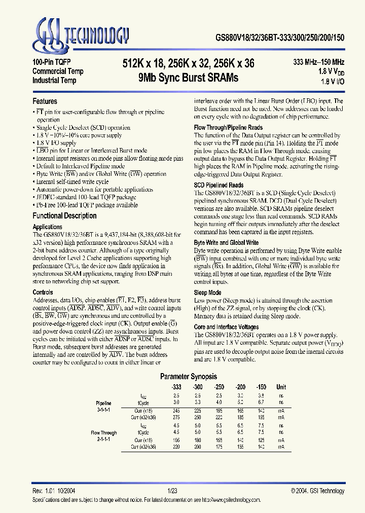 GS880V18BGT-150T_6673904.PDF Datasheet