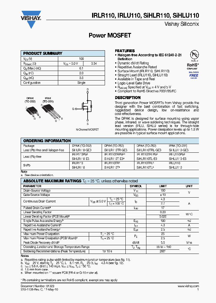 VISHAYSILICONIX-SIHLR110_6739682.PDF Datasheet