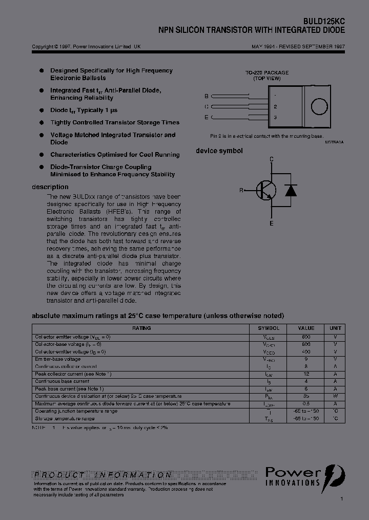 BULD125KC_6794219.PDF Datasheet