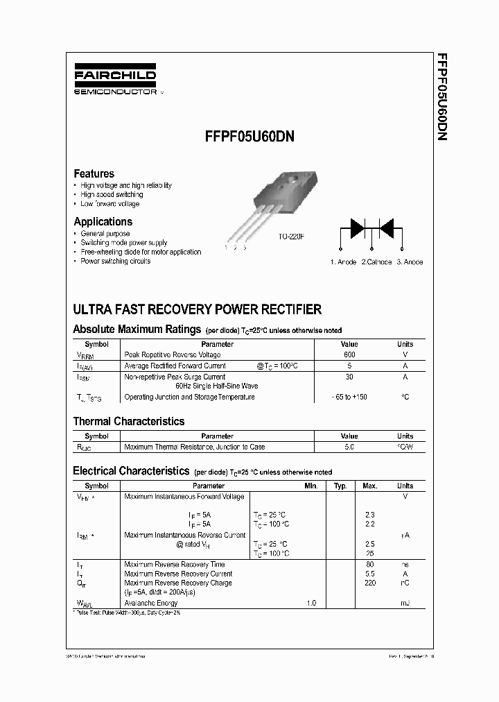 FFPF05U60DNTU_6865175.PDF Datasheet