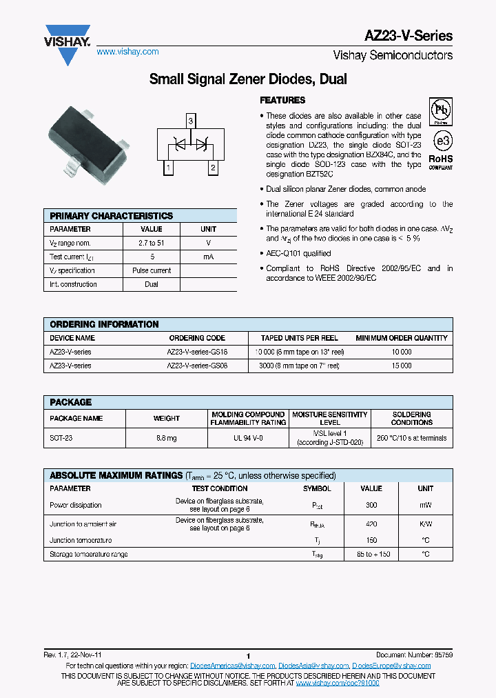 AZ23B3V0-V-GS08_7072757.PDF Datasheet