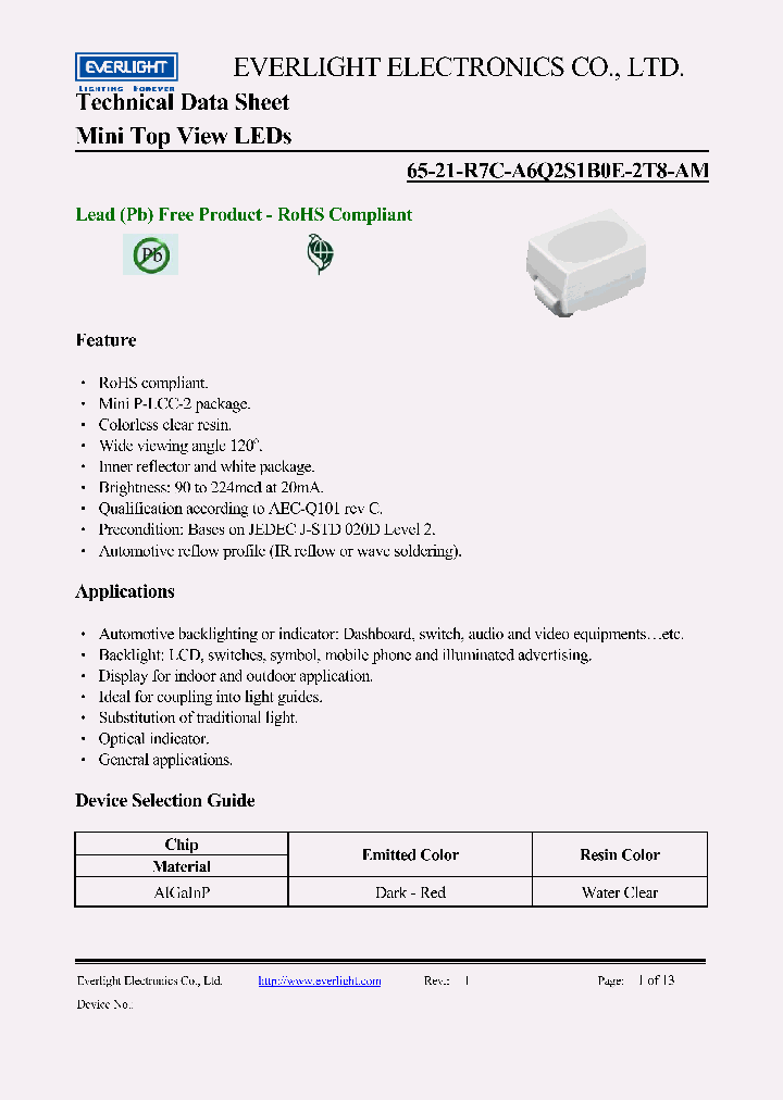 65-21-R7C-A6Q2S1B0E-2T8-AM_7090481.PDF Datasheet