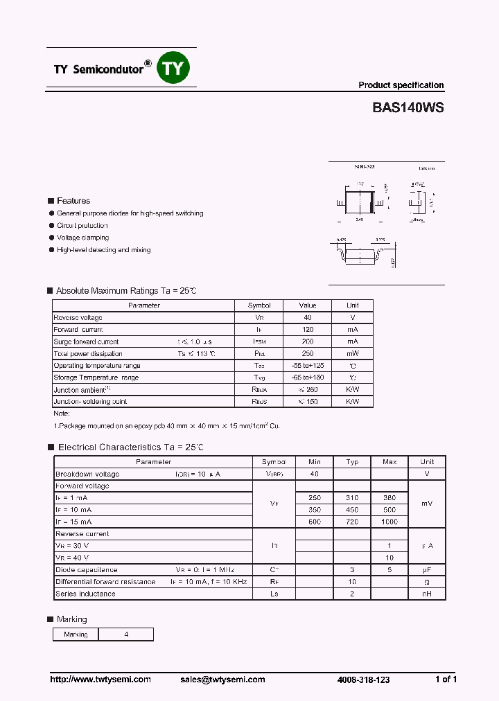 BAS140WS_7176496.PDF Datasheet