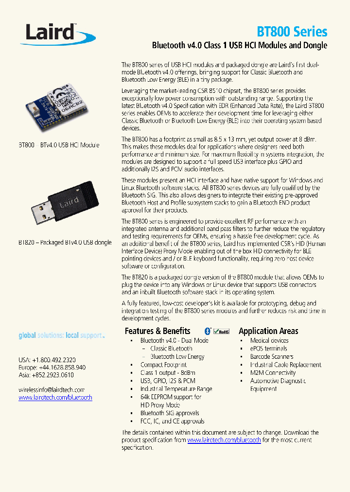 BT800 Series Bluetooth Module