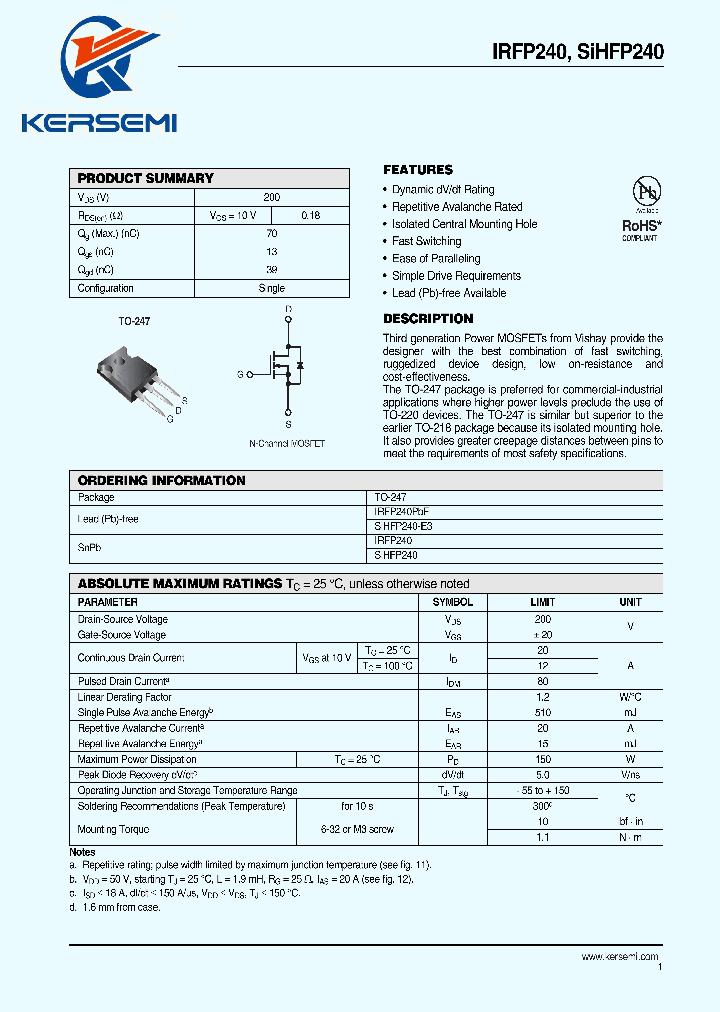 IRFP240_7225042.PDF Datasheet