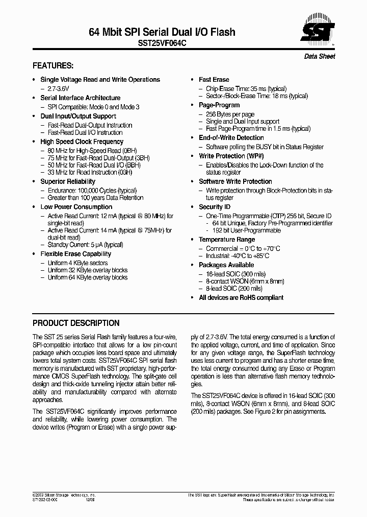 SST25VF064C-80-4I-SCE_7407662.PDF Datasheet