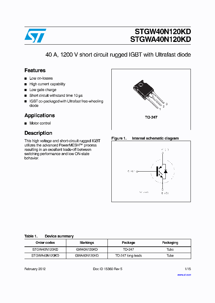 STGW40N120KD_7552568.PDF Datasheet