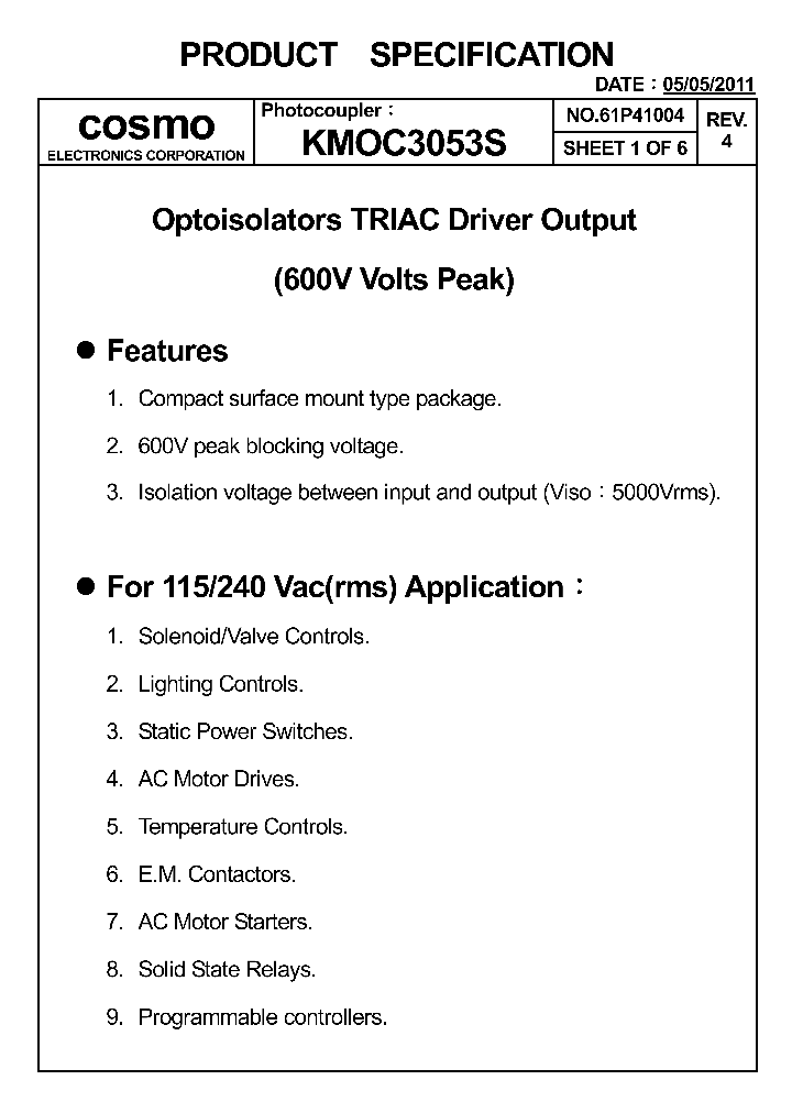 KMOC3053S_7567204.PDF Datasheet