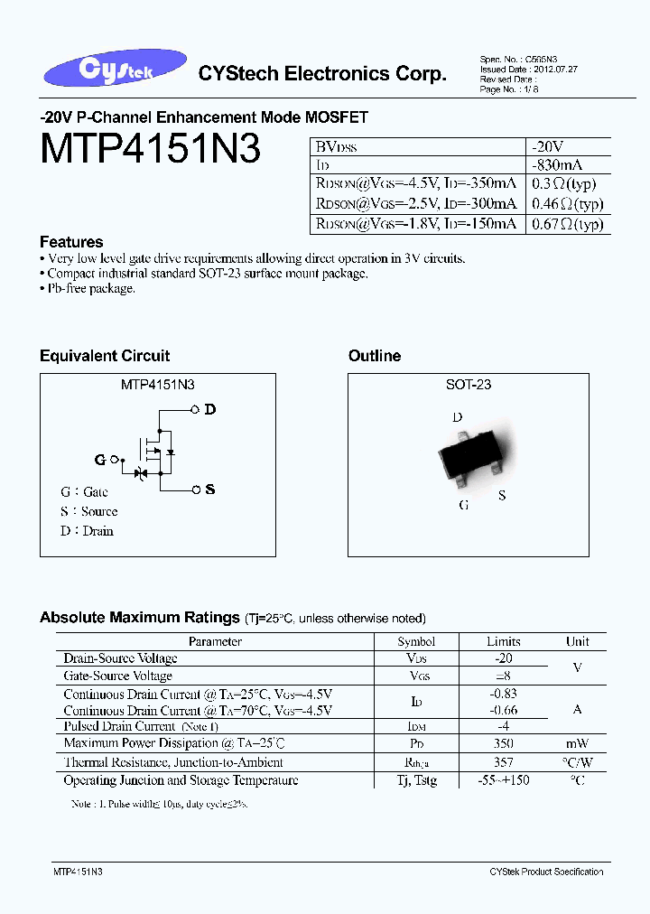 MTP4151N3_7604687.PDF Datasheet