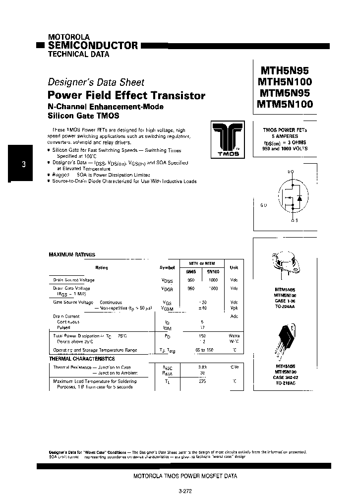 Mtm5n957749661pdf Datasheet Download Ic On Line