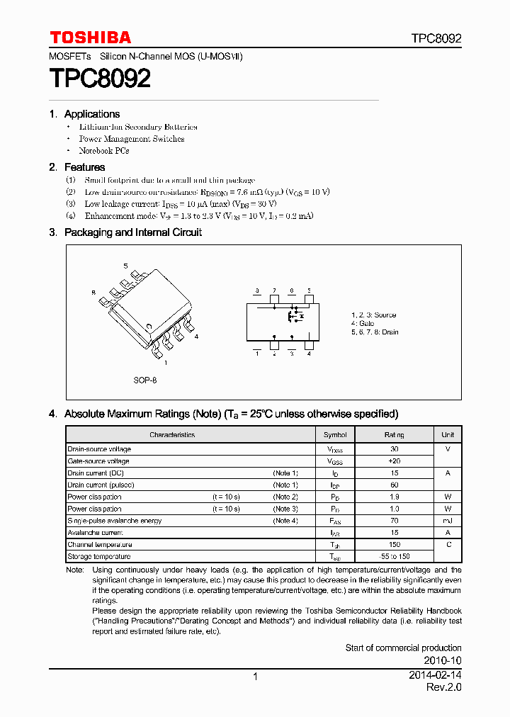 TPC8092_7828500.PDF Datasheet