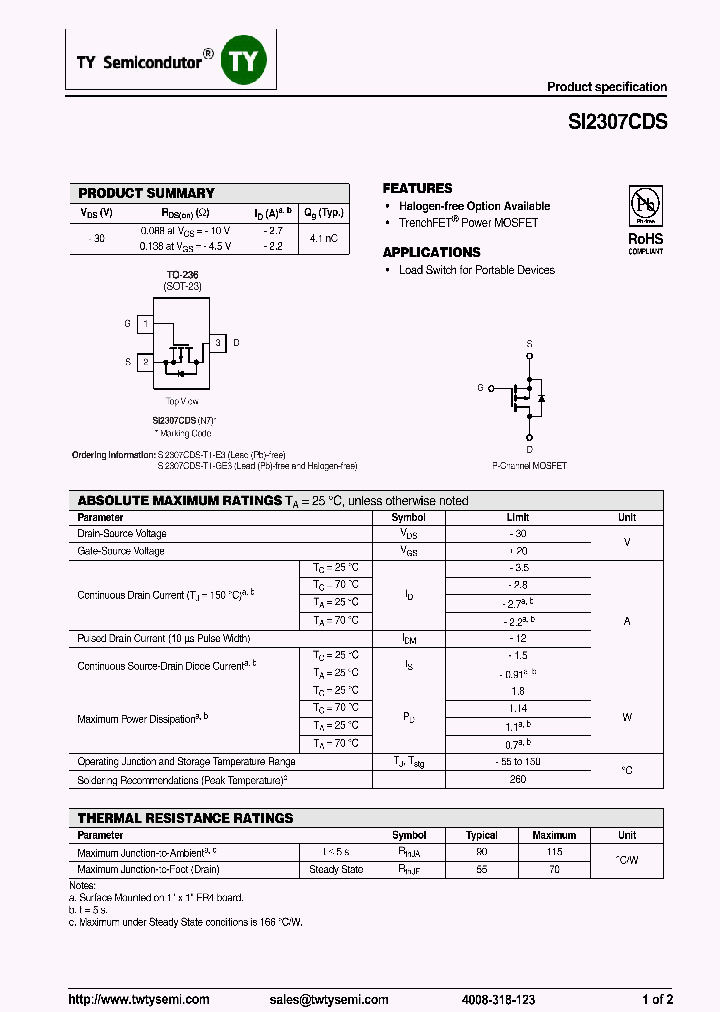 SI2307CDS_7829441.PDF Datasheet