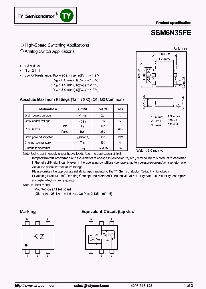 SSM6N35FE_7935571.PDF Datasheet