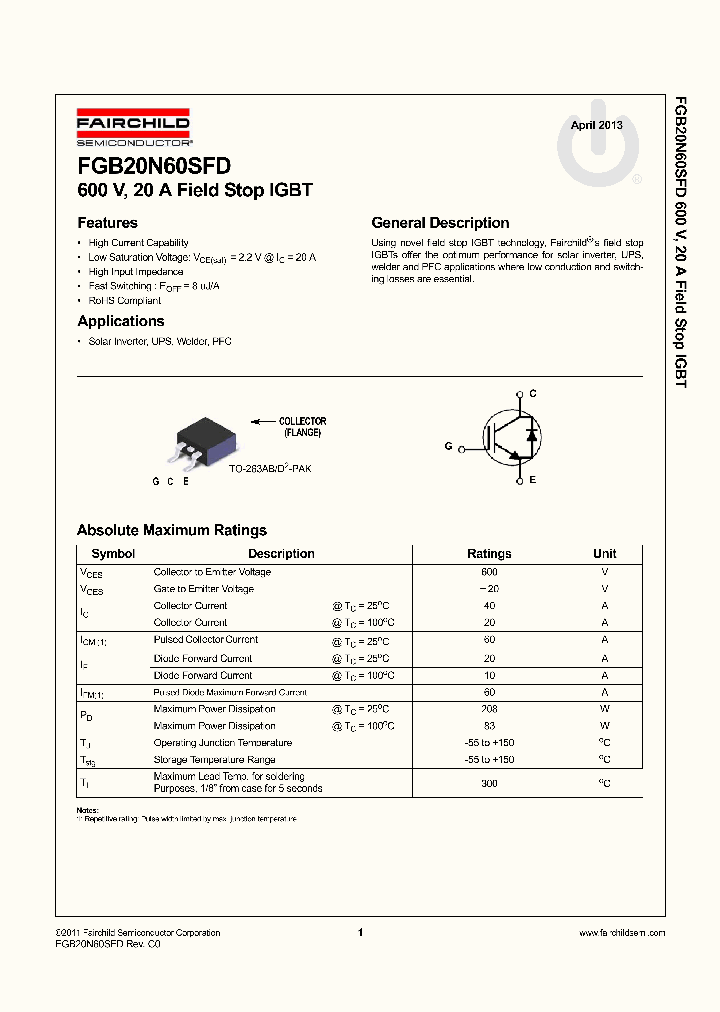 FGB20N60SFD_7958577.PDF Datasheet