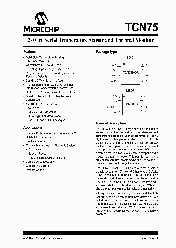 Digital Temperature Sensor with TCN75A