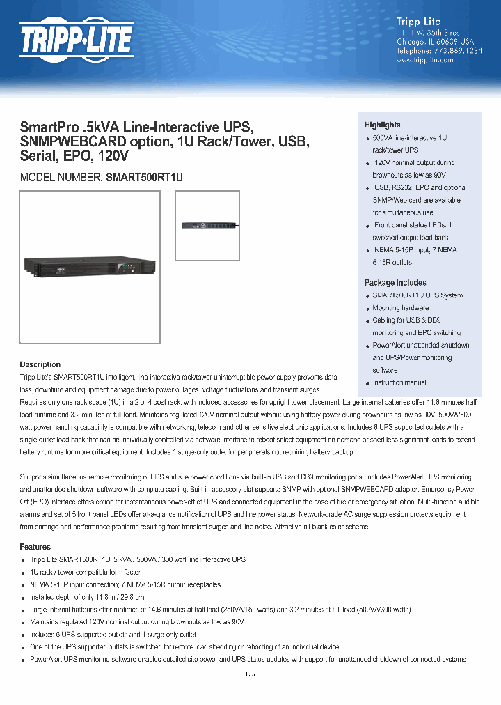 Smart500rt1u 8010940.pdf Datasheet Download --- Ic-on-line