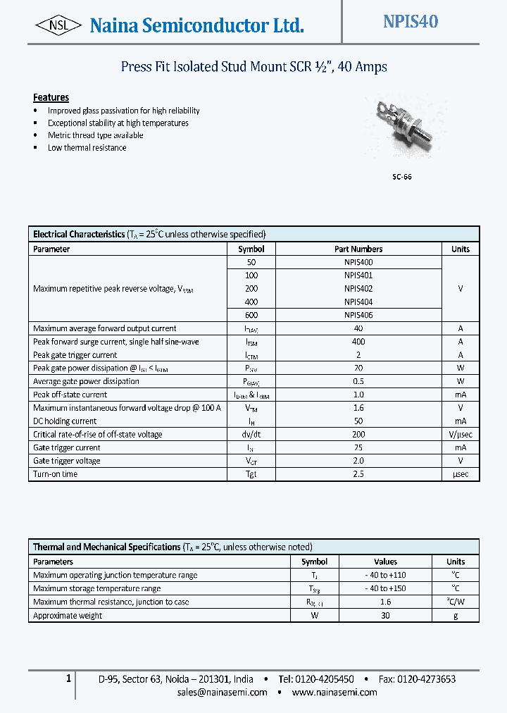 NPIS40_8052722.PDF Datasheet