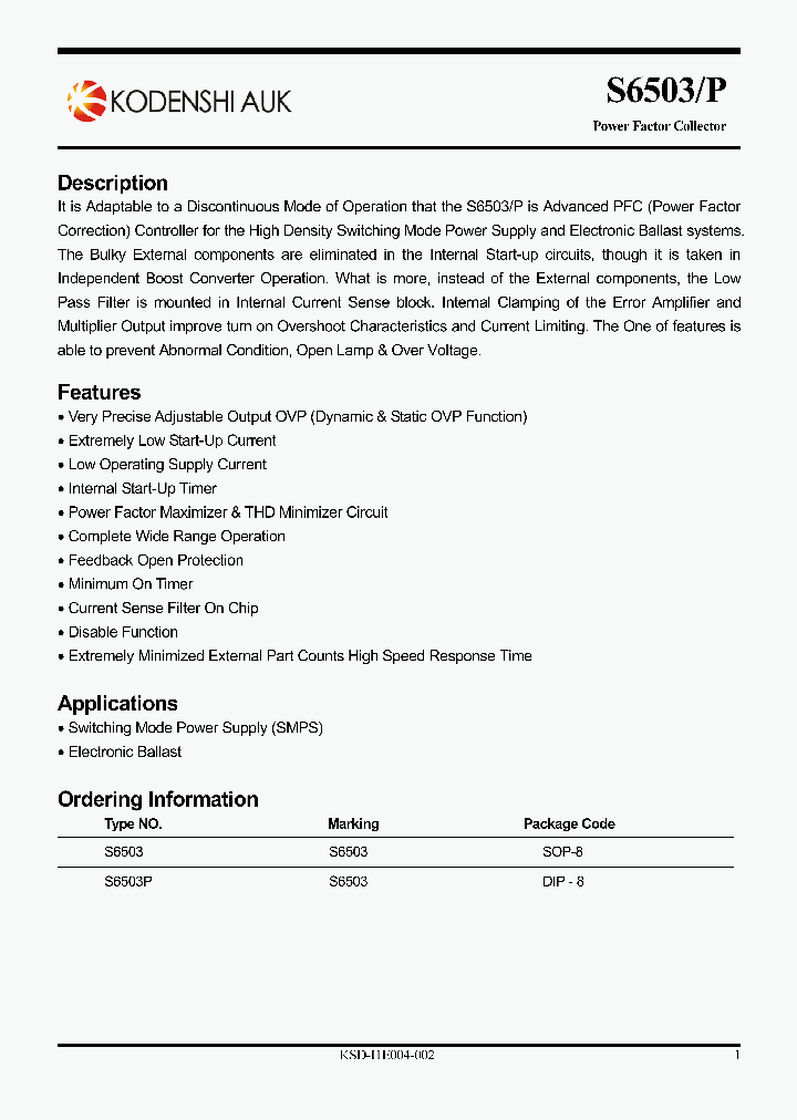 S6503P_8100135.PDF Datasheet