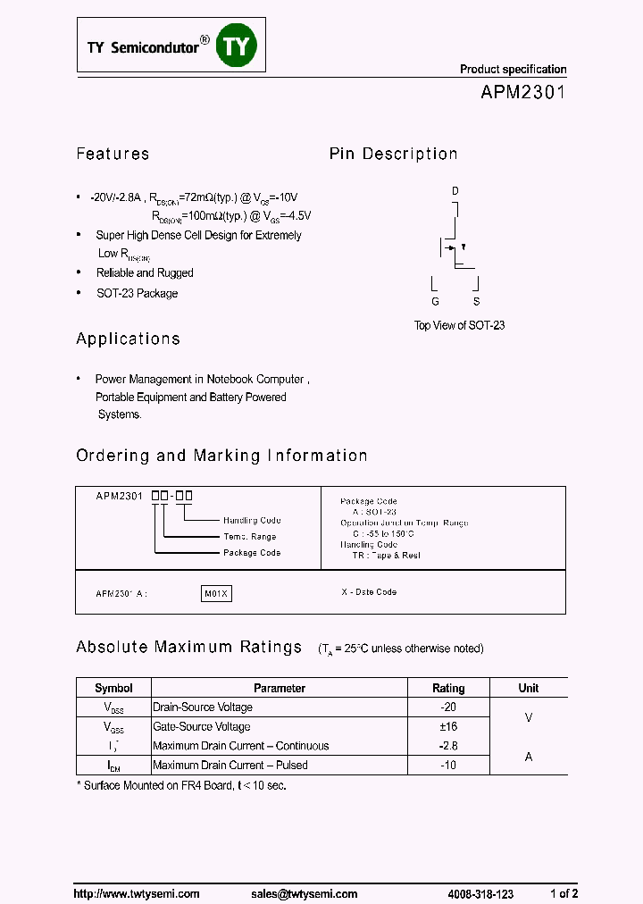 APM2301_8103990.PDF Datasheet