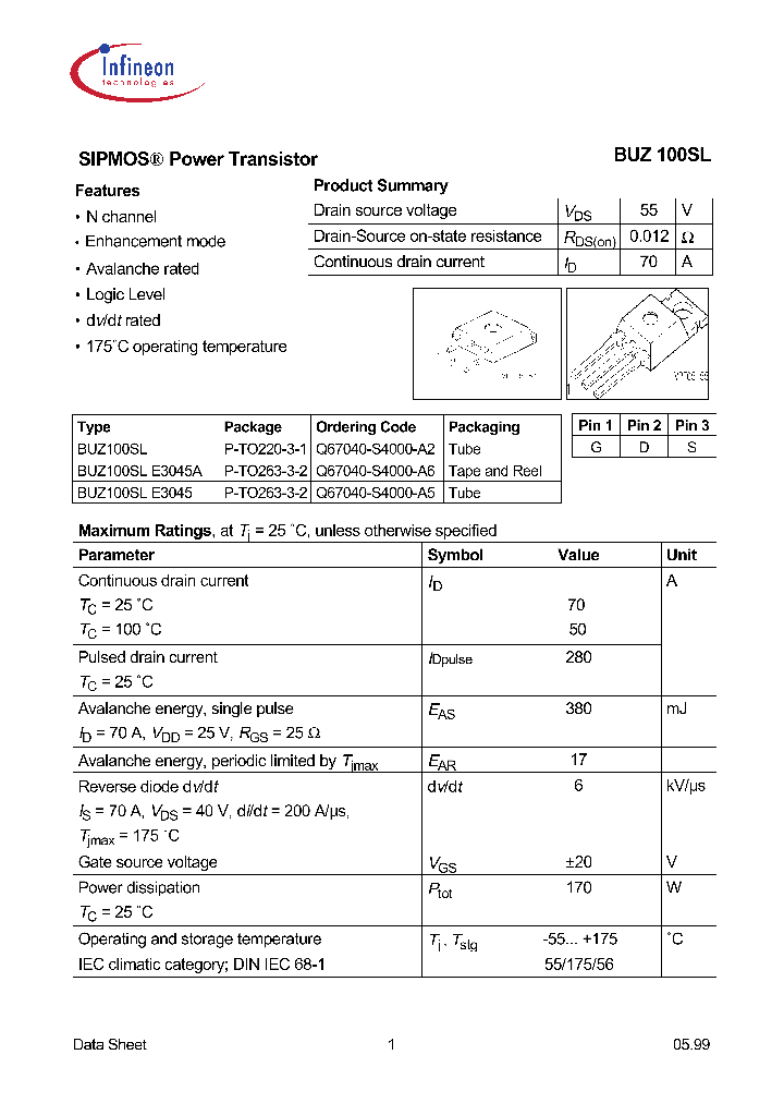 BUZ100SLE3045A_8135536.PDF Datasheet