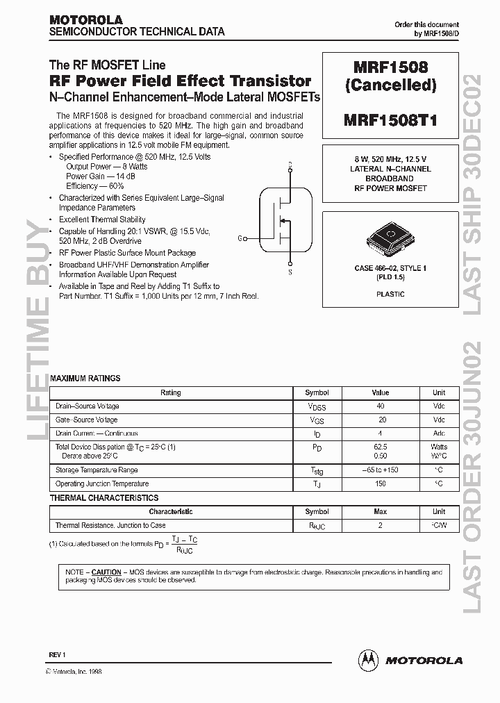 MRF1508_8154602.PDF Datasheet