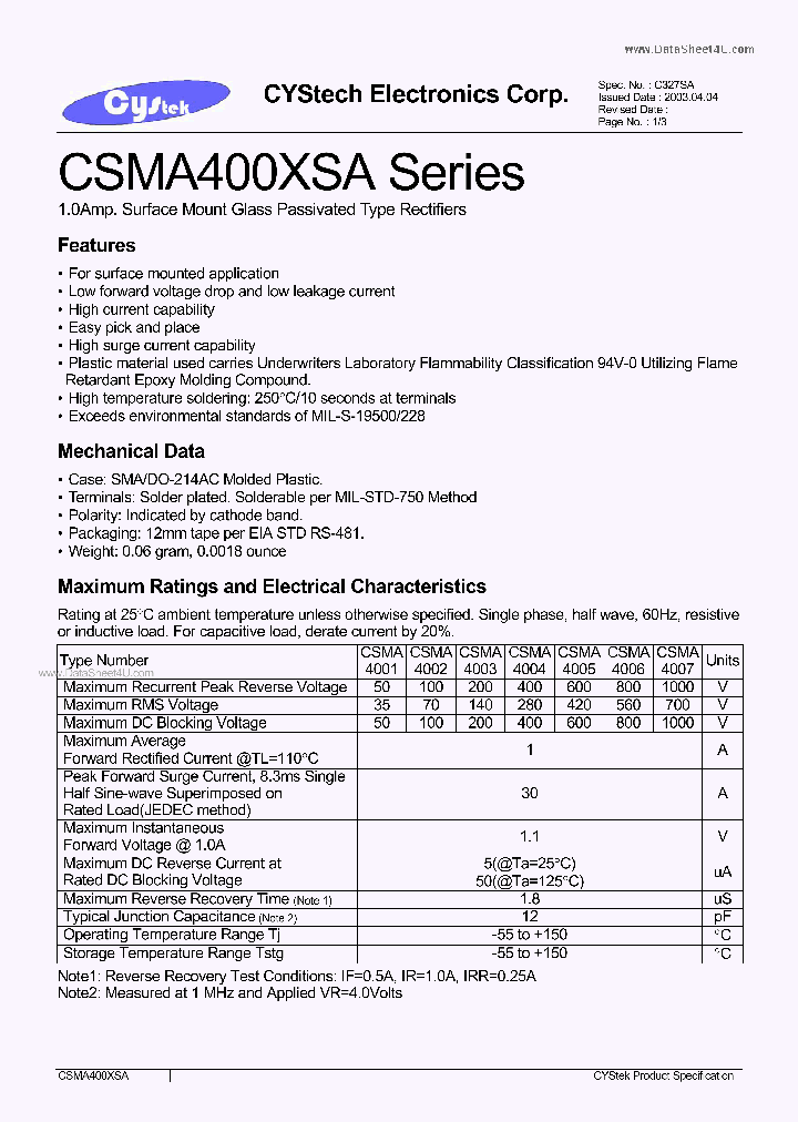 CSMA4007SA_7824012.PDF Datasheet