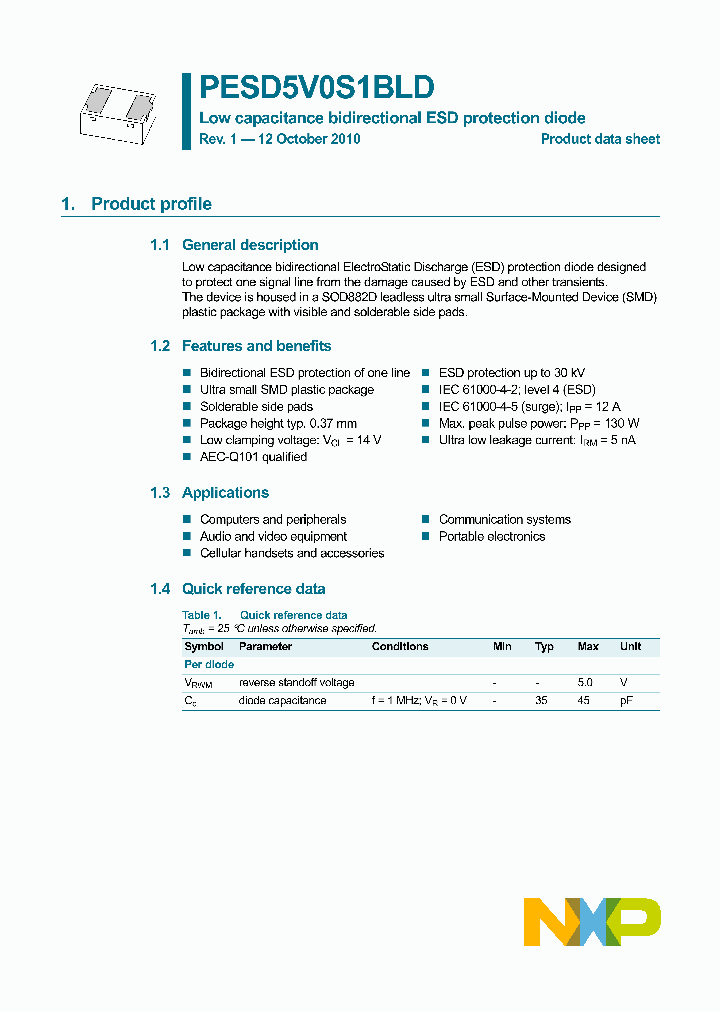 PESD5V0S1BLD_8184744.PDF Datasheet