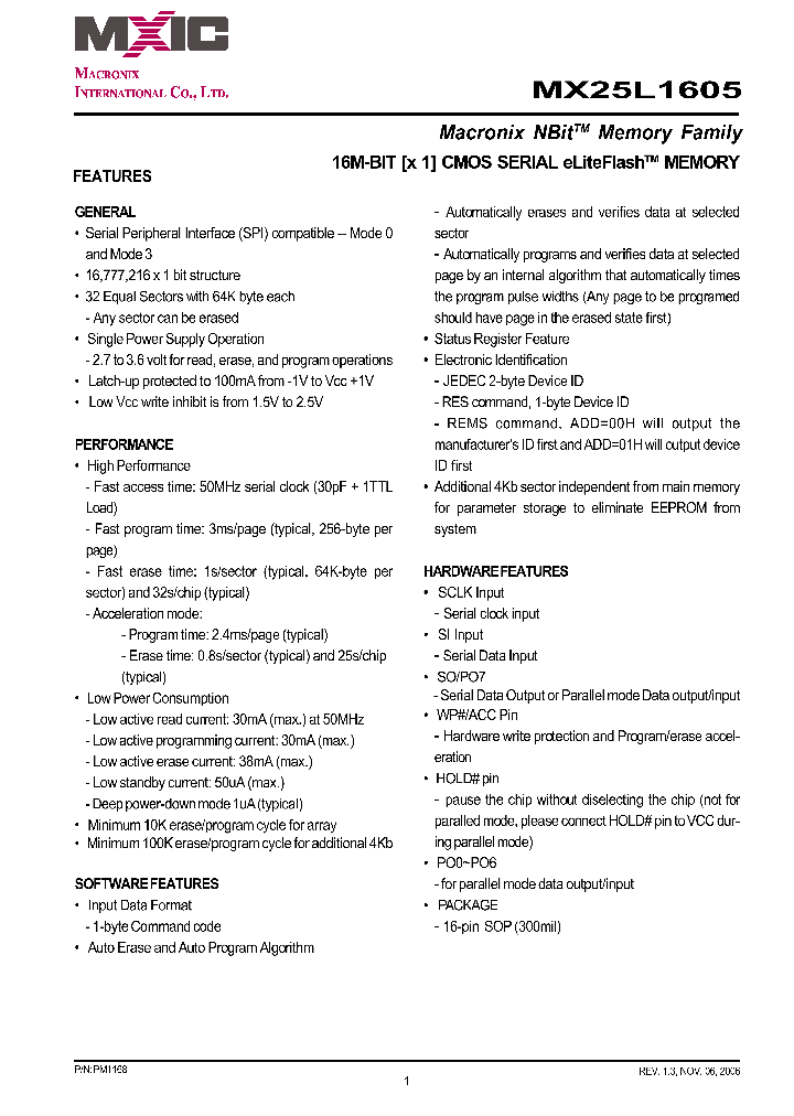 MX25L1605_8187718.PDF Datasheet