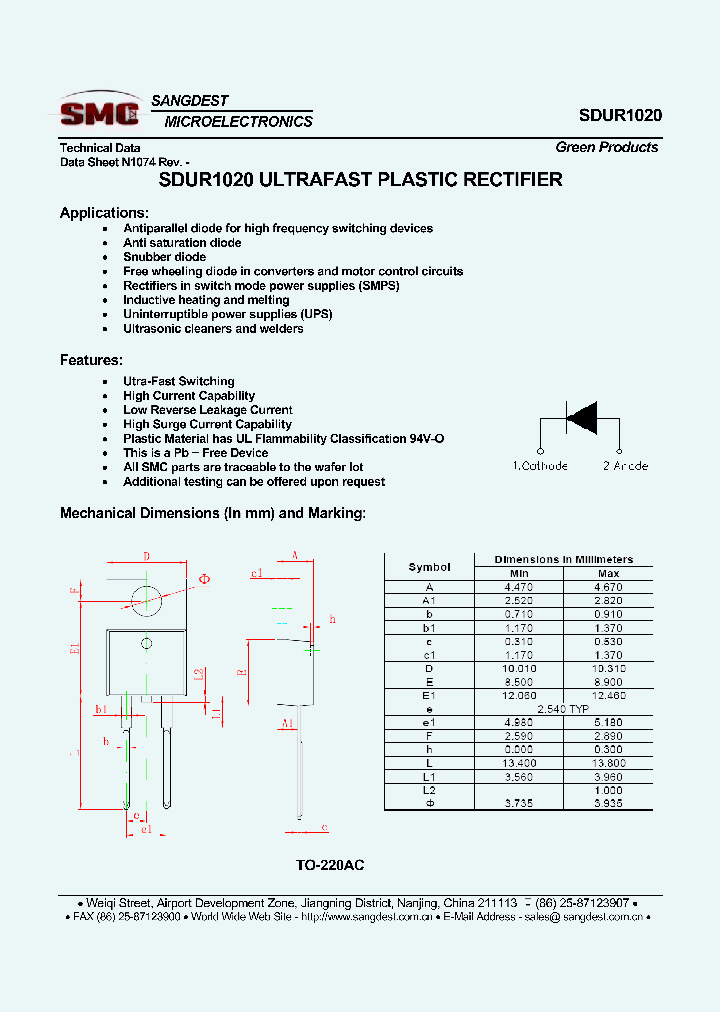 SDUR1020_8188997.PDF Datasheet