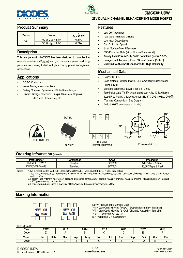 DMG6301UDW-13_8210212.PDF Datasheet