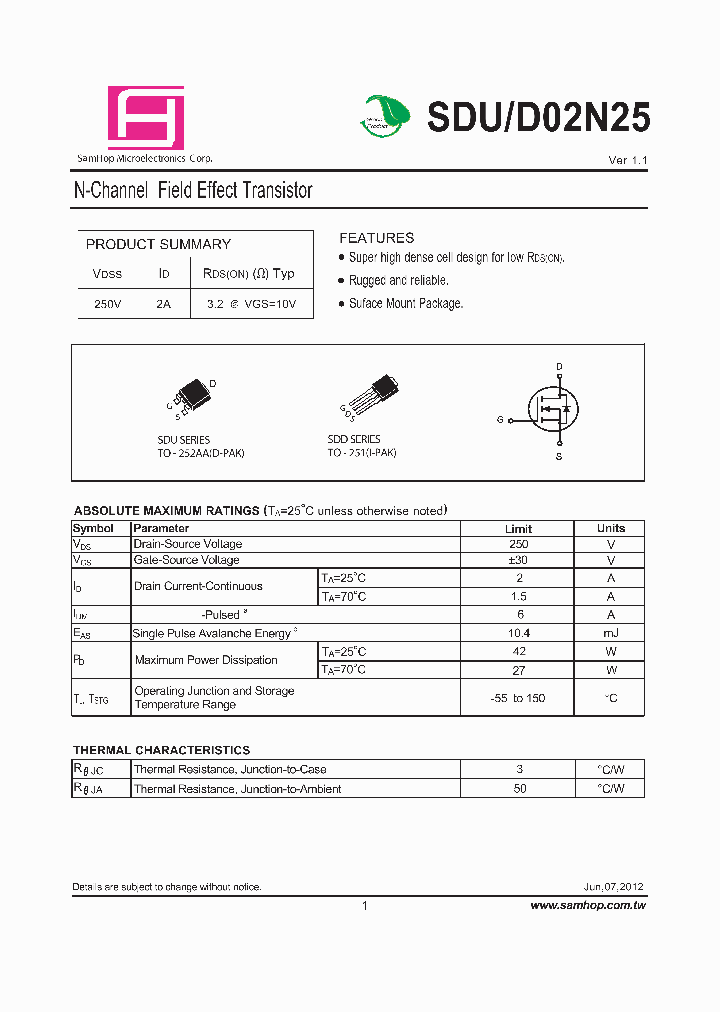 SDUD02N25_8234764.PDF Datasheet