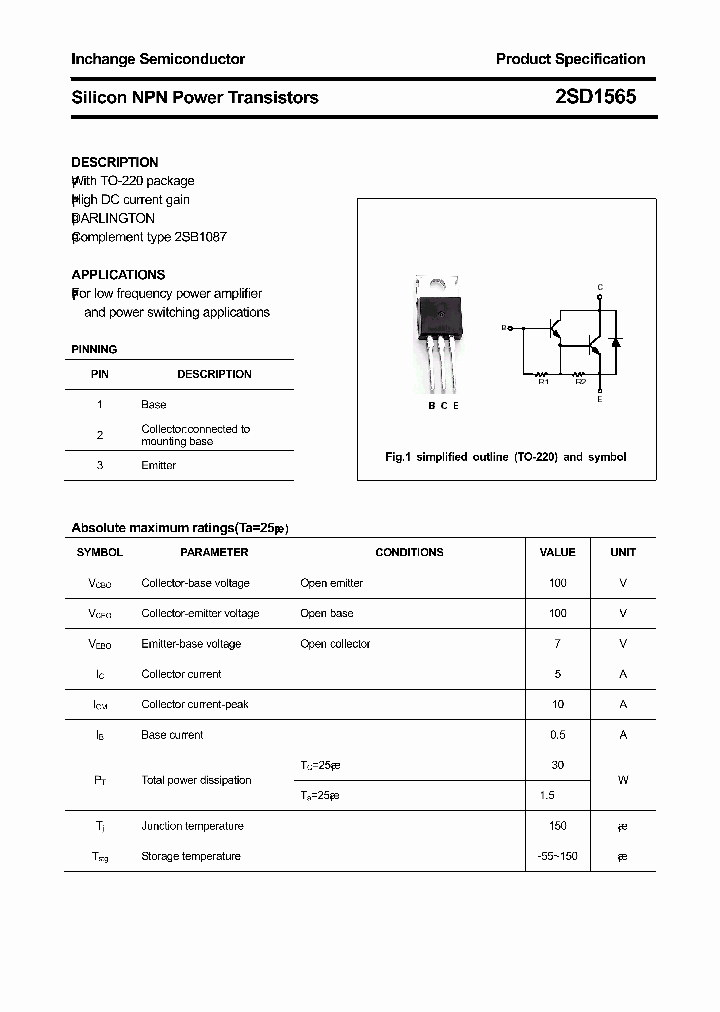 2SD1565_8256322.PDF Datasheet