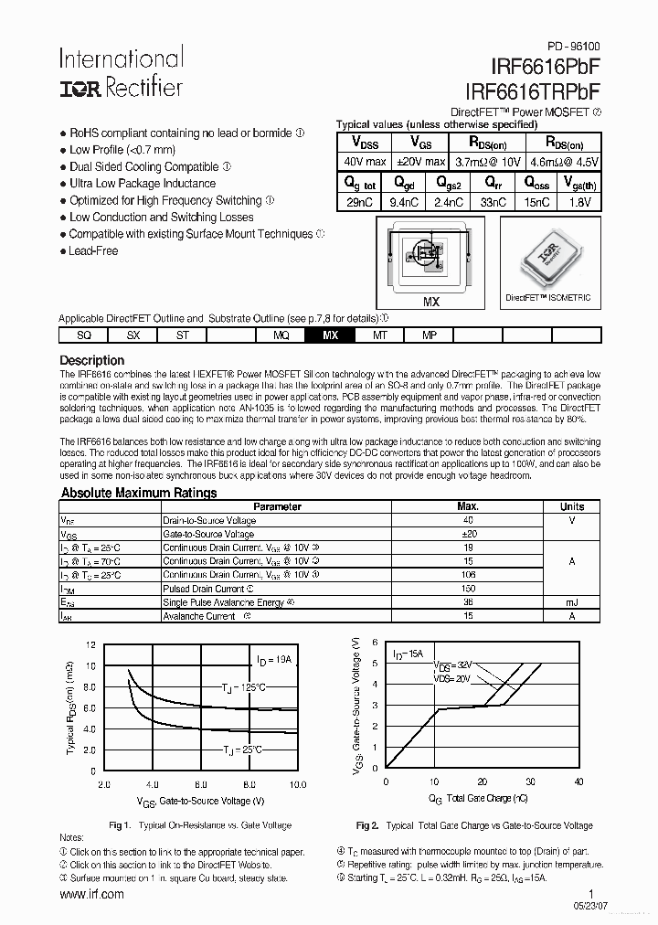 IRF6616PBF_7857902.PDF Datasheet