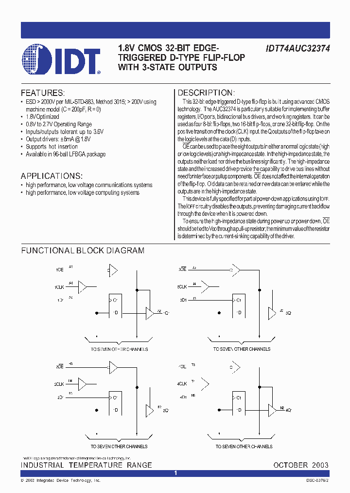 IDT74AUC32374_8290327.PDF Datasheet