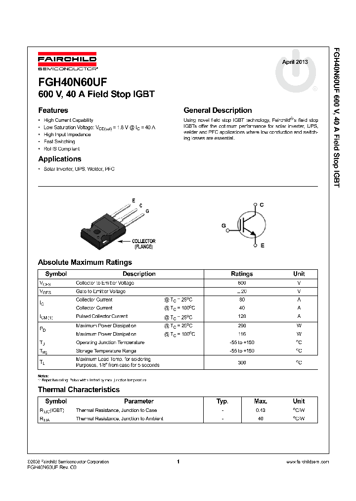 FGH40N60UF_8302257.PDF Datasheet