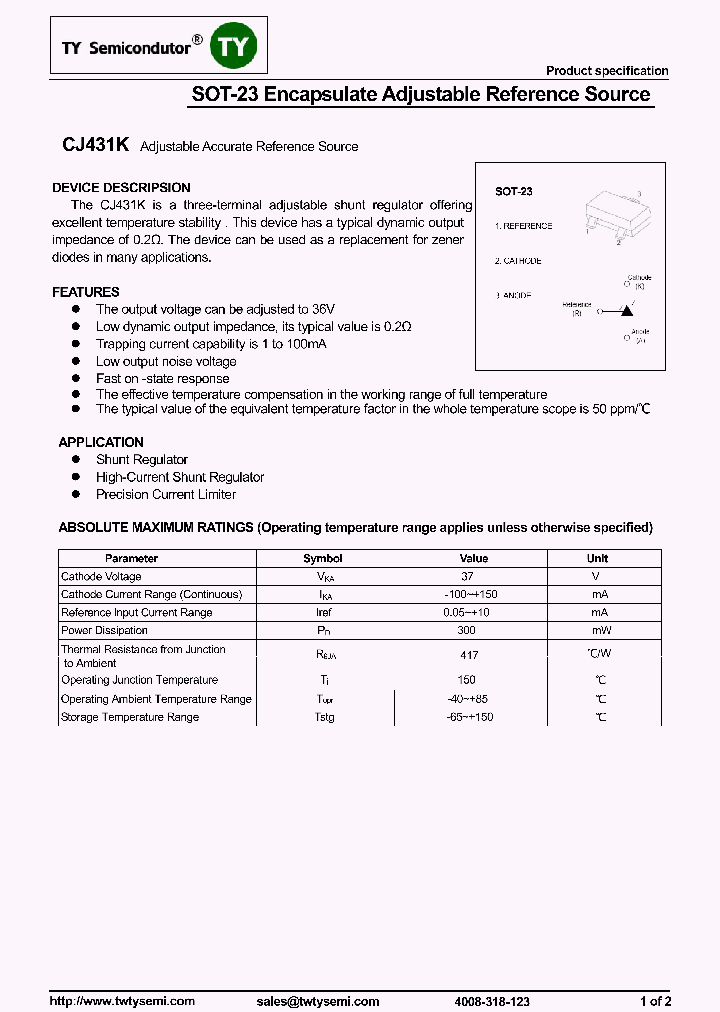 CJ431K-SOT23_8306996.PDF Datasheet