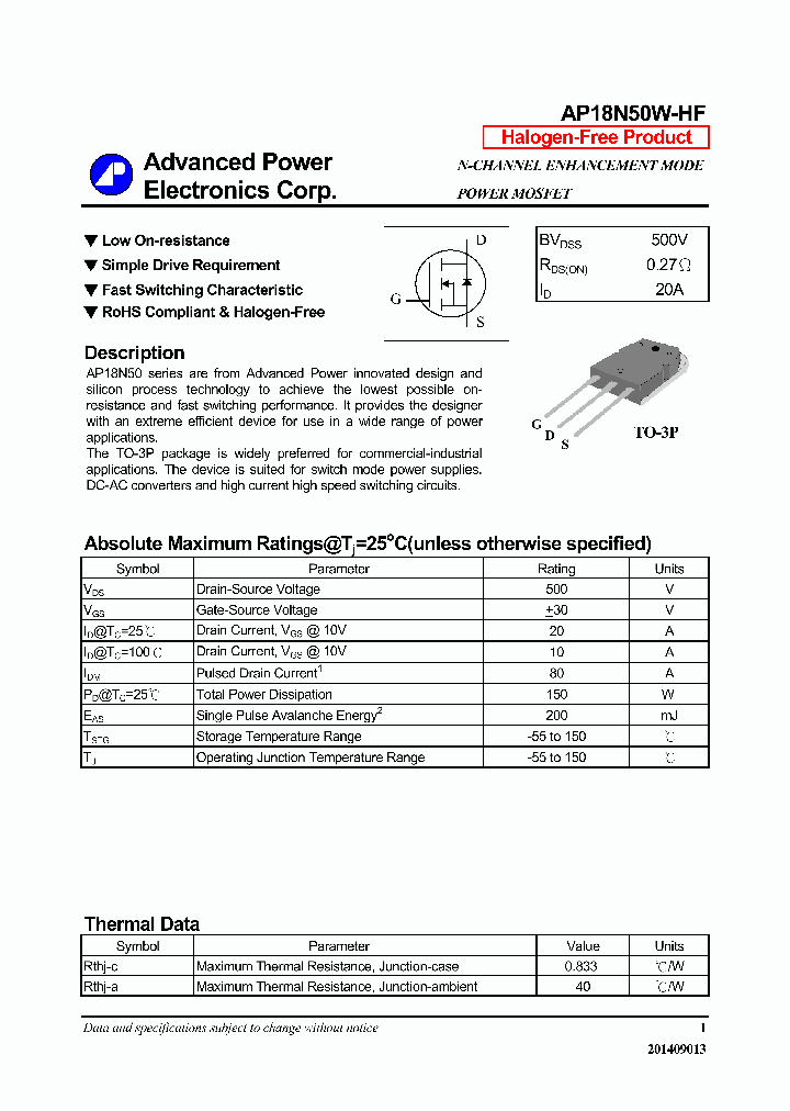 AP18N50W-HF_8351263.PDF Datasheet