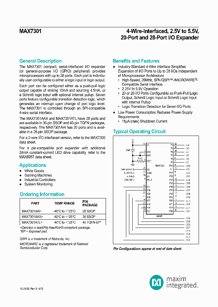 MAX7301AAX_8378890.PDF Datasheet