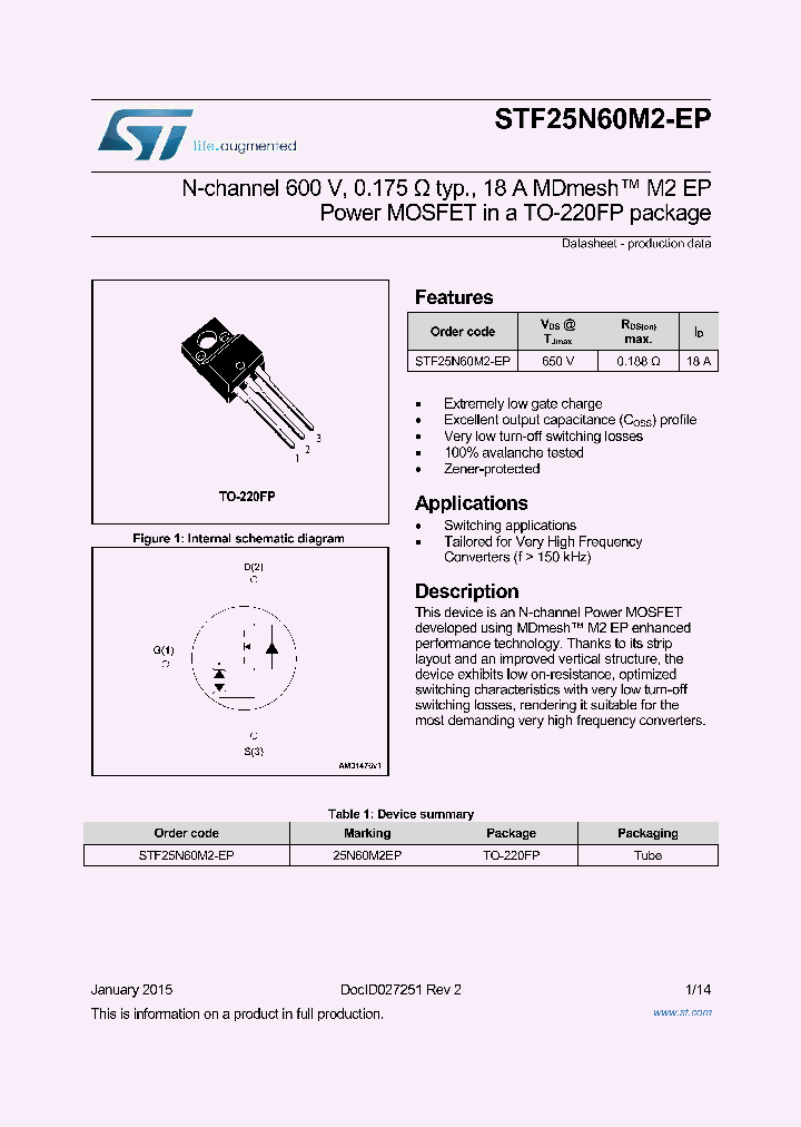 STF25N60M2-EP_8379455.PDF Datasheet