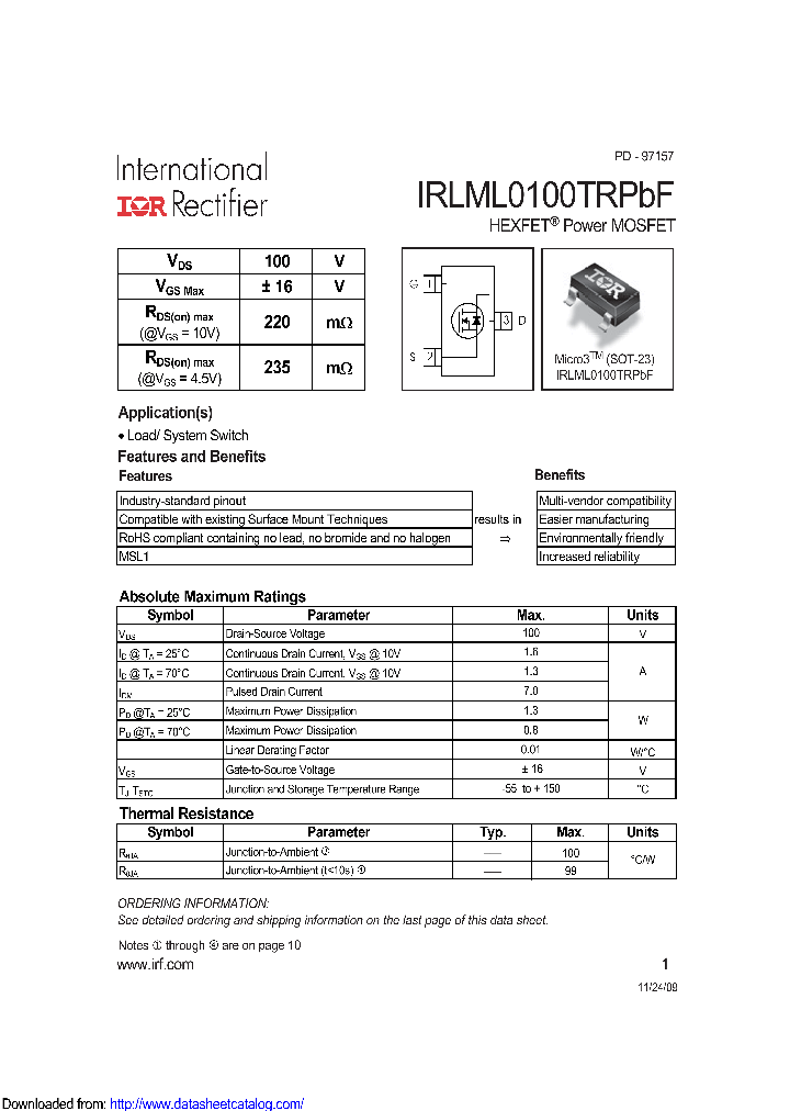 IRLML0100_8603617.PDF Datasheet